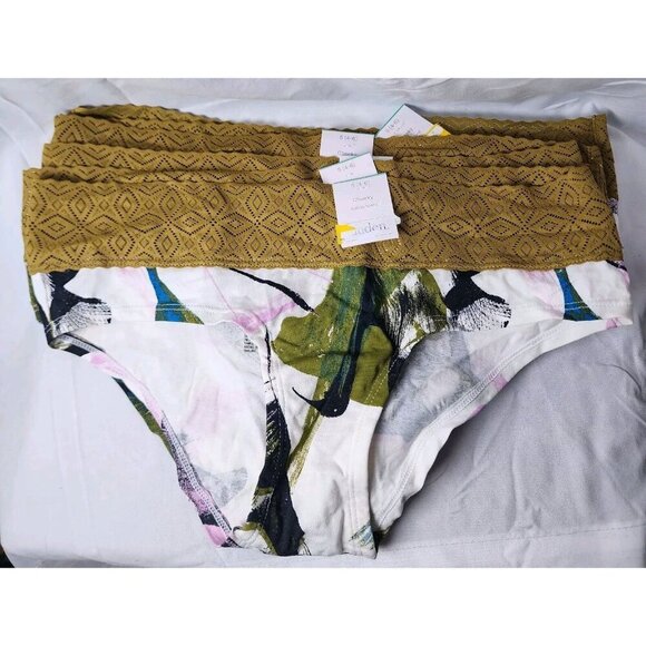 Auden Other - New Auden Women's Multicolor 6 Pairs Floral Cheeky Underwear Mid-Rise Size S